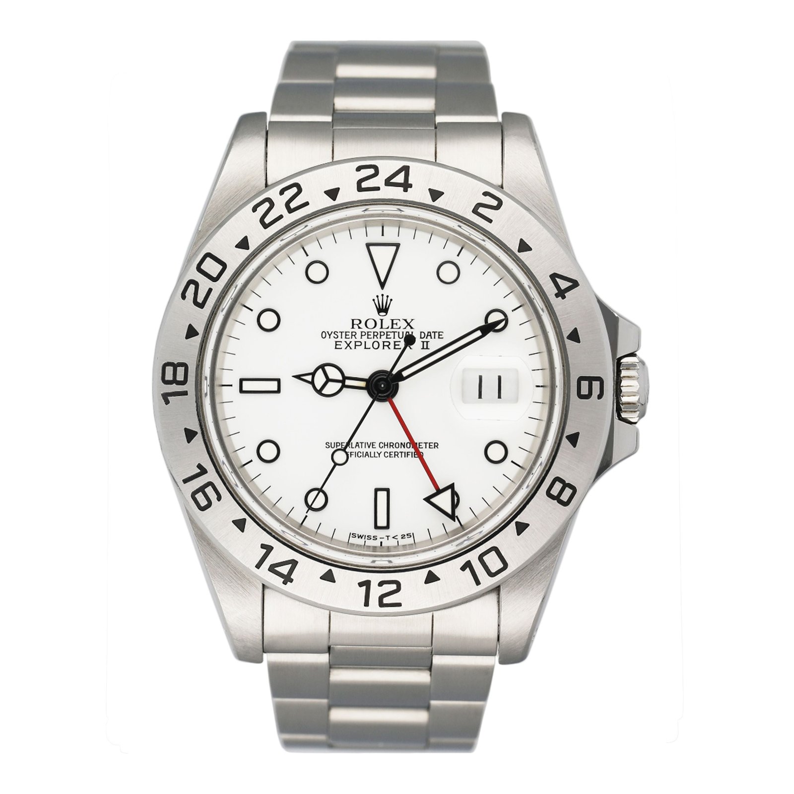 Rolex Explorer II 16570 mostrador branco Relógio Masculino