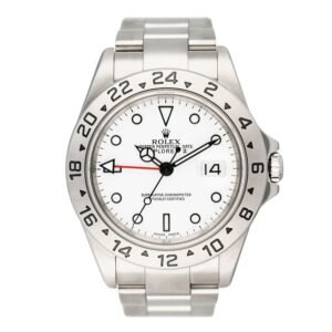 Rolex Explorer II 16570 mostrador branco Relógio Masculino Caixa e Documentos