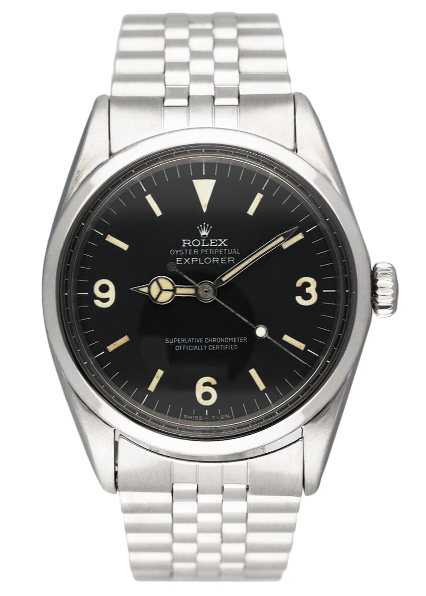 Rolex Explorer Vintage 1016 mostrador preto aço inoxidável Relógio Masculino