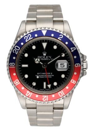 Rolex GMT Master II 16710 Pepsi Bezel Relógio Masculino Caixa e Documentos