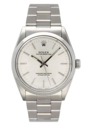 Rolex Oyster Perpetual 1002 mostrador prata Relógio Masculino