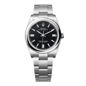 Rolex Oyster Perpetual 126000 mostrador preto Relógio Masculino Caixa e Documentos