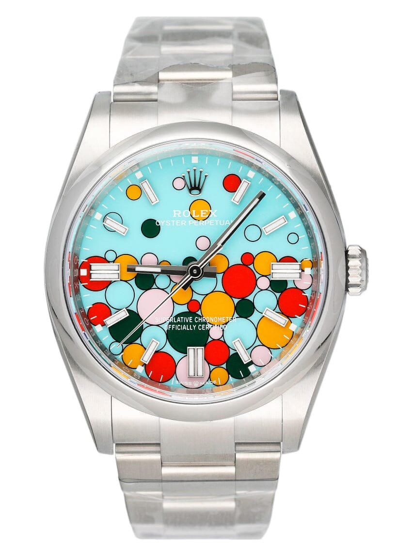 Rolex Oyster Perpetual 126000 Celebration Dial Relógio Masculino Caixa e Documentos