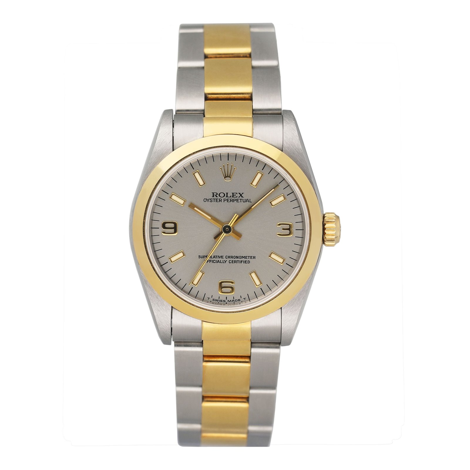 Rolex Oyster Perpetual 67483 mostrador cinza Relógio Feminino