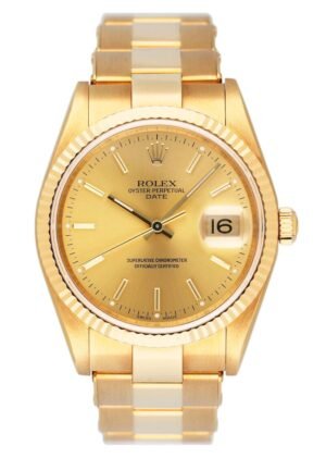 Rolex Oyster Perpetual Date 15238 mostrador champagne Relógio Masculino