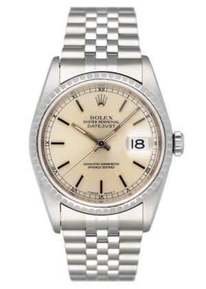 Rolex Oyster Perpetual Datejust 16220 mostrador prata Relógio Masculino