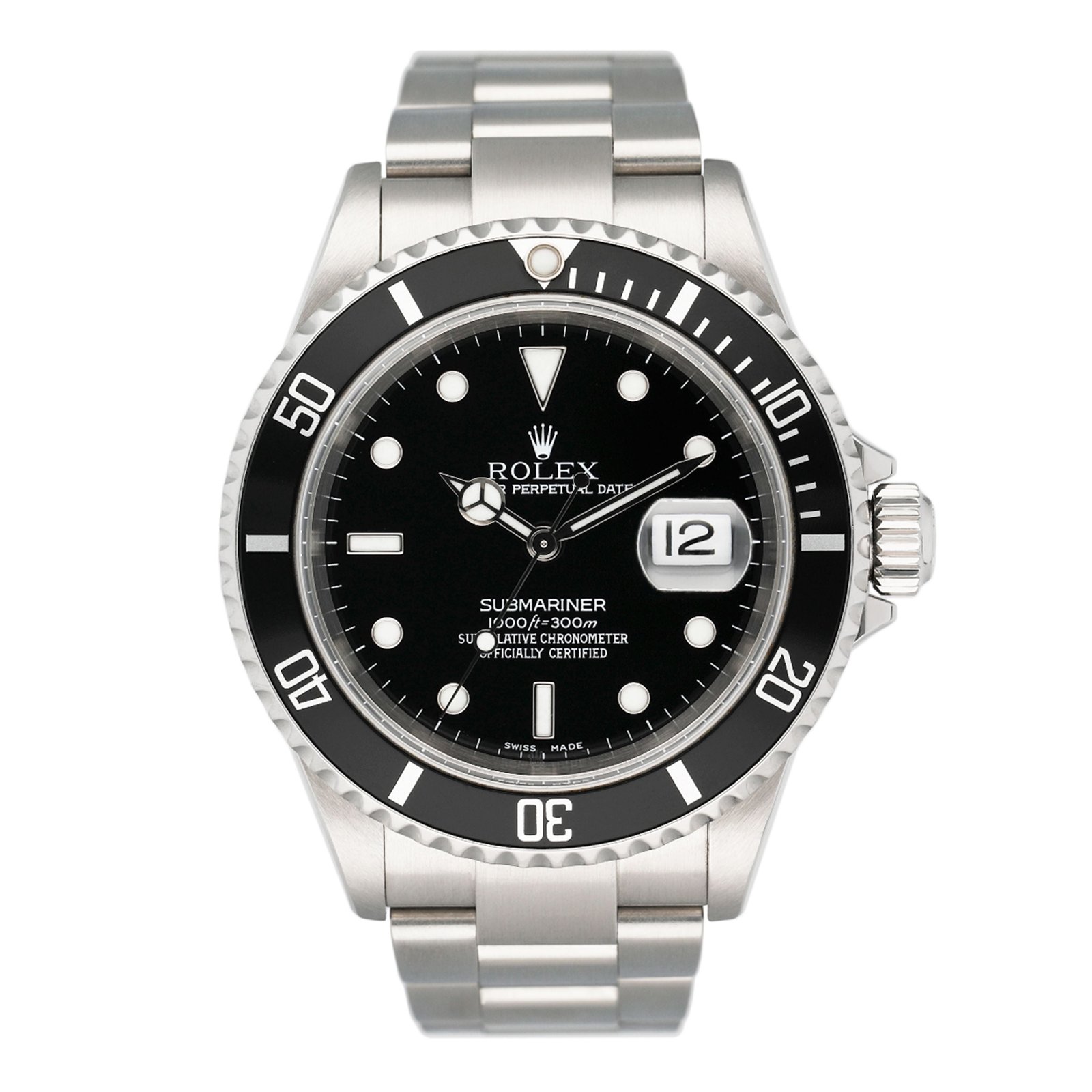 Rolex Oyster Perpetual Submariner 16610 Relógio Masculino Caixa e Documentos