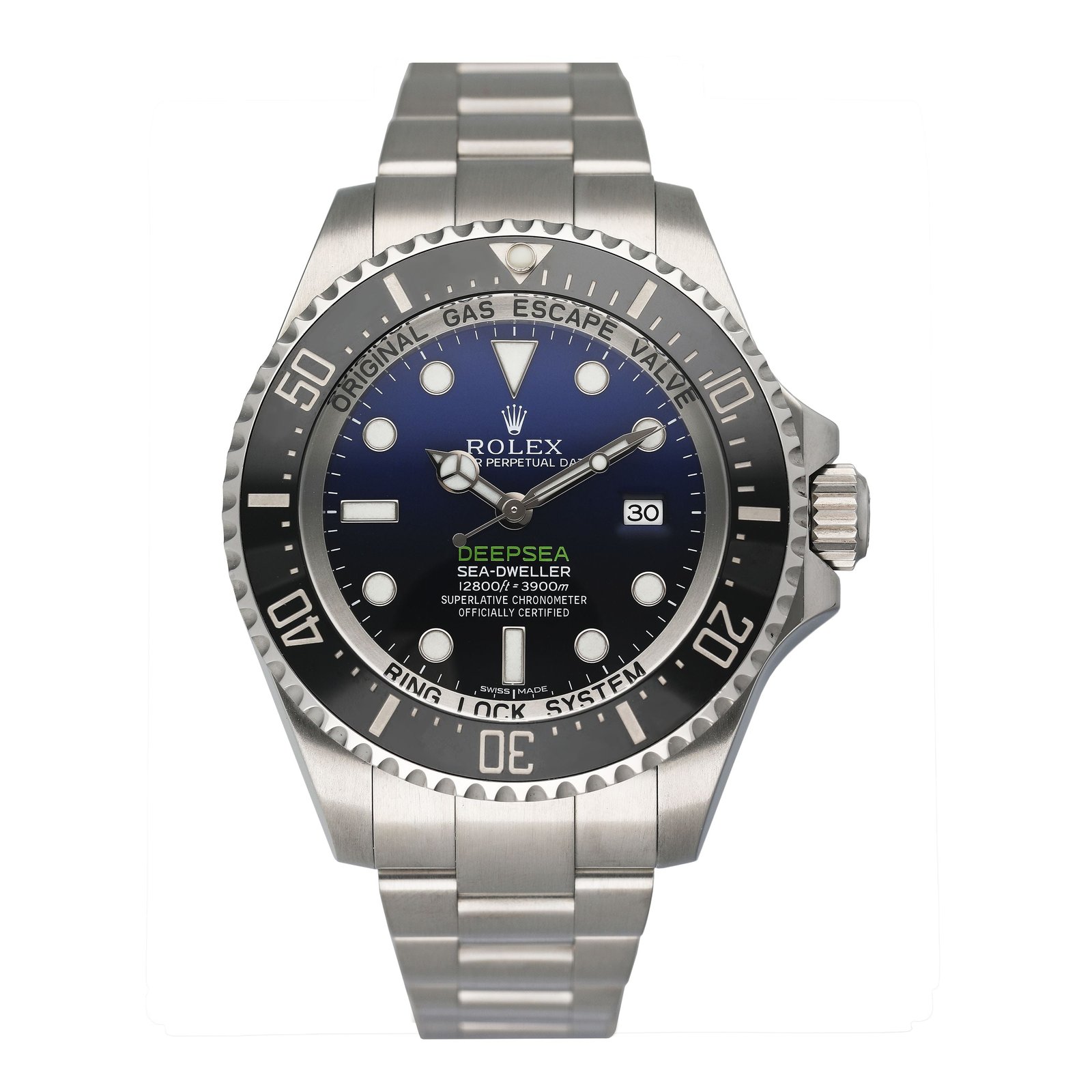 Rolex Sea-Dweller Deep Sea 116660 mostrador azul Relógio Masculino Caixa e Documentos