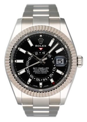 Rolex Sky-Dweller 326934 mostrador preto Relógio Masculino Caixa e Documentos