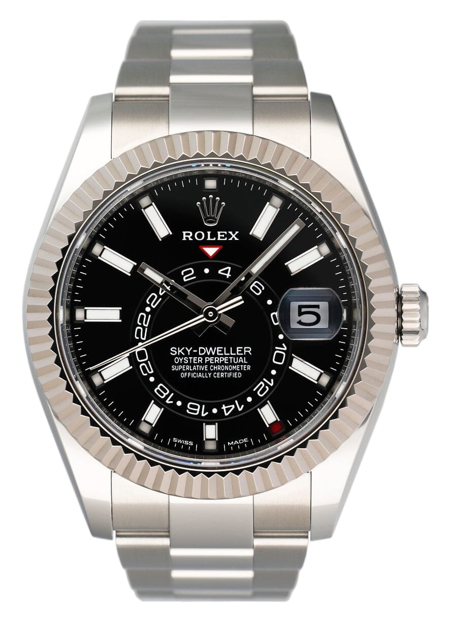 Rolex Sky-Dweller 326934 mostrador preto Relógio Masculino Caixa e Documentos