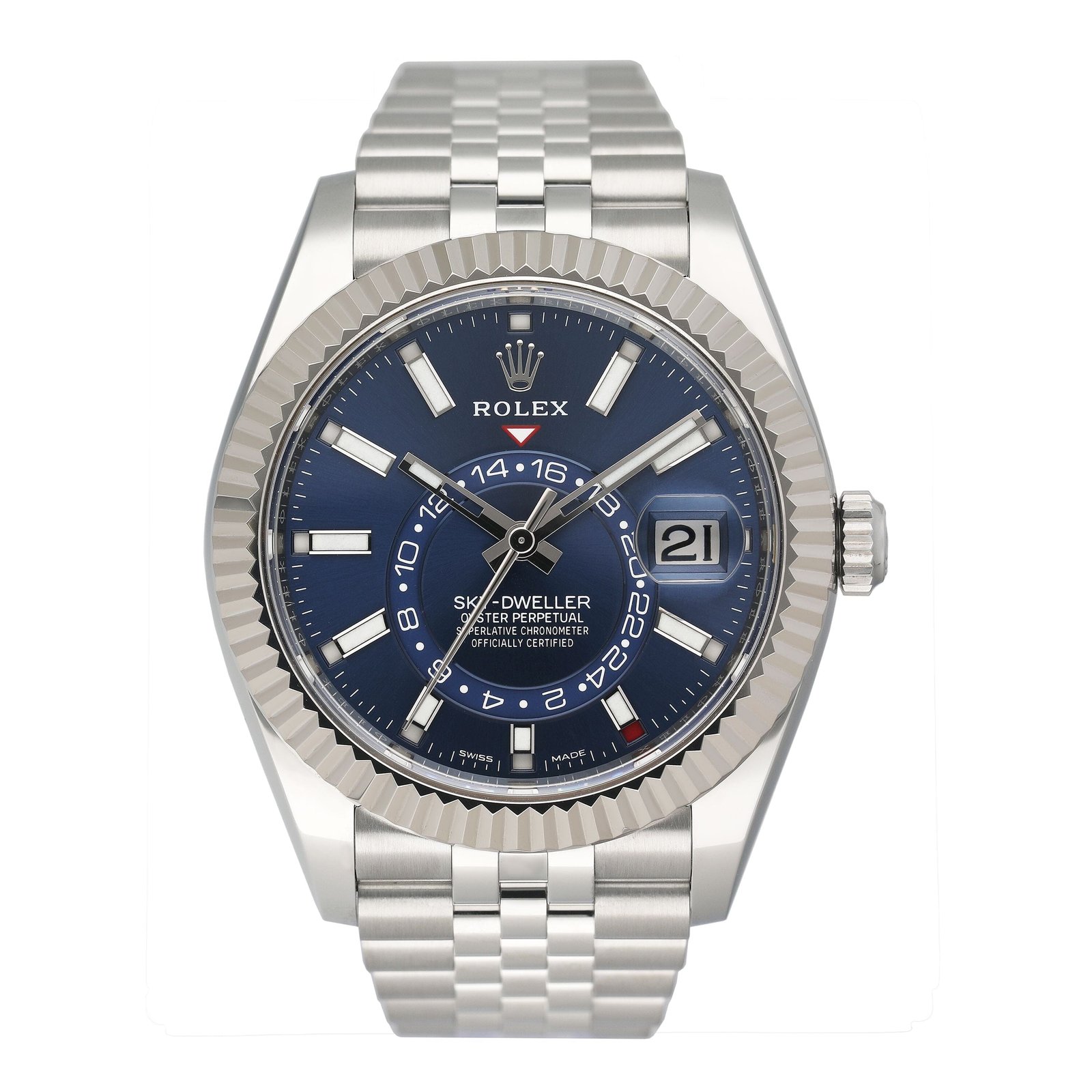 Rolex Sky Dweller 326934 mostrador azul Relógio Masculino Caixa e Documentos