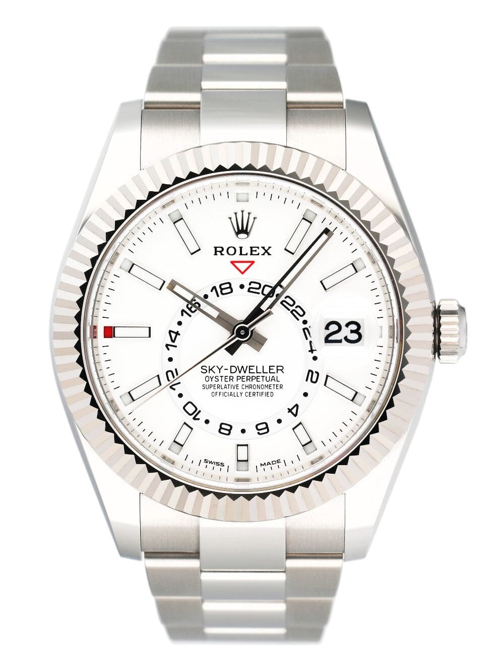Rolex Sky-Dweller 326934 mostrador branco Relógio Masculino Caixa e Documentos