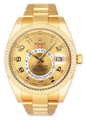 Rolex Sky-Dweller 326938 mostrador champagne Relógio Masculino Caixa e Documentos