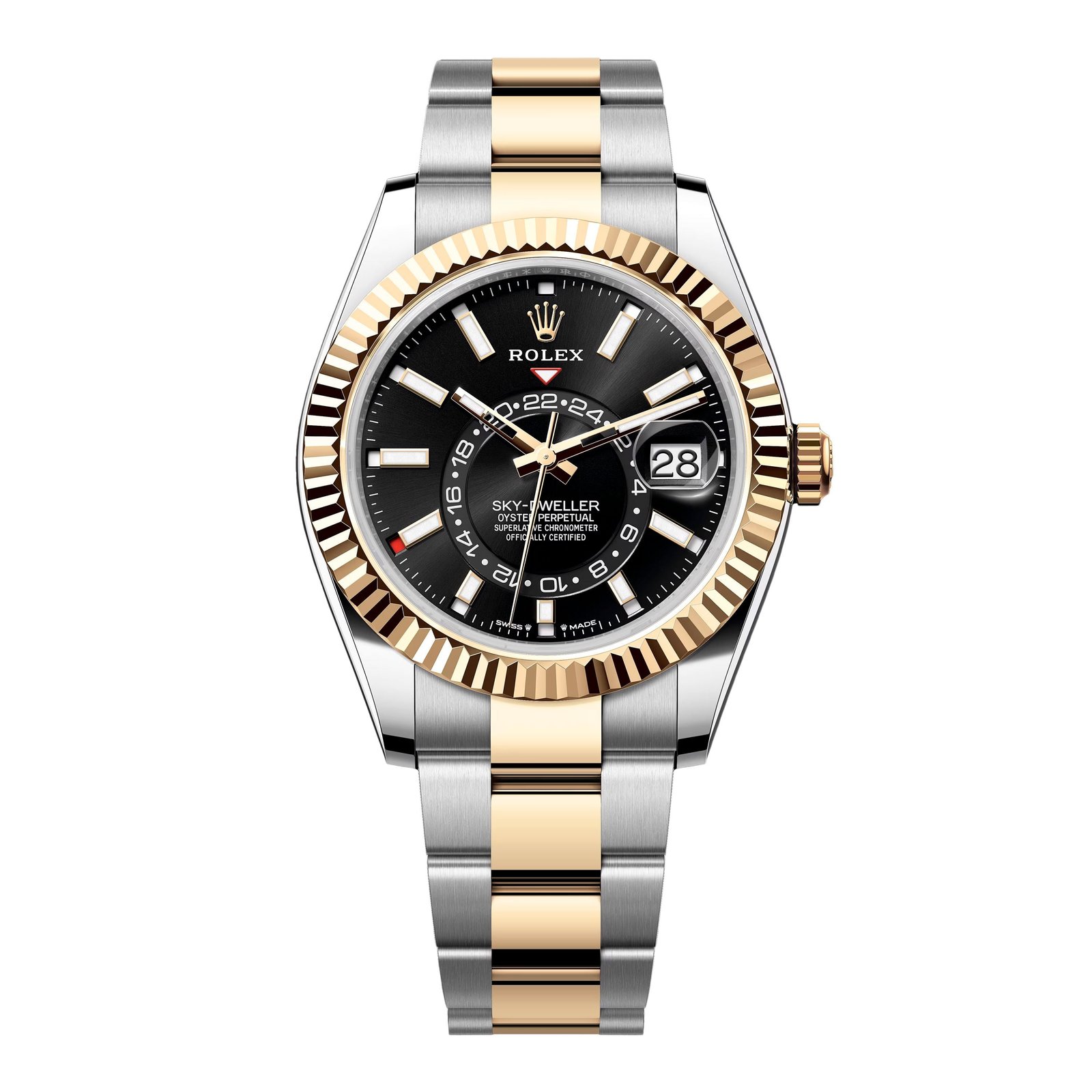 Rolex Sky-Dweller 336933 mostrador preto Relógio Masculino Caixa e Documentos