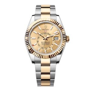 Rolex Sky-Dweller 336933 mostrador champagne Relógio Masculino Caixa e Documentos