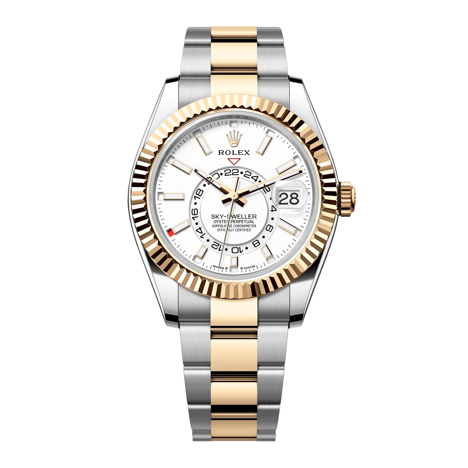 Rolex Sky-Dweller 336933 mostrador branco Relógio Masculino Caixa e Documentos