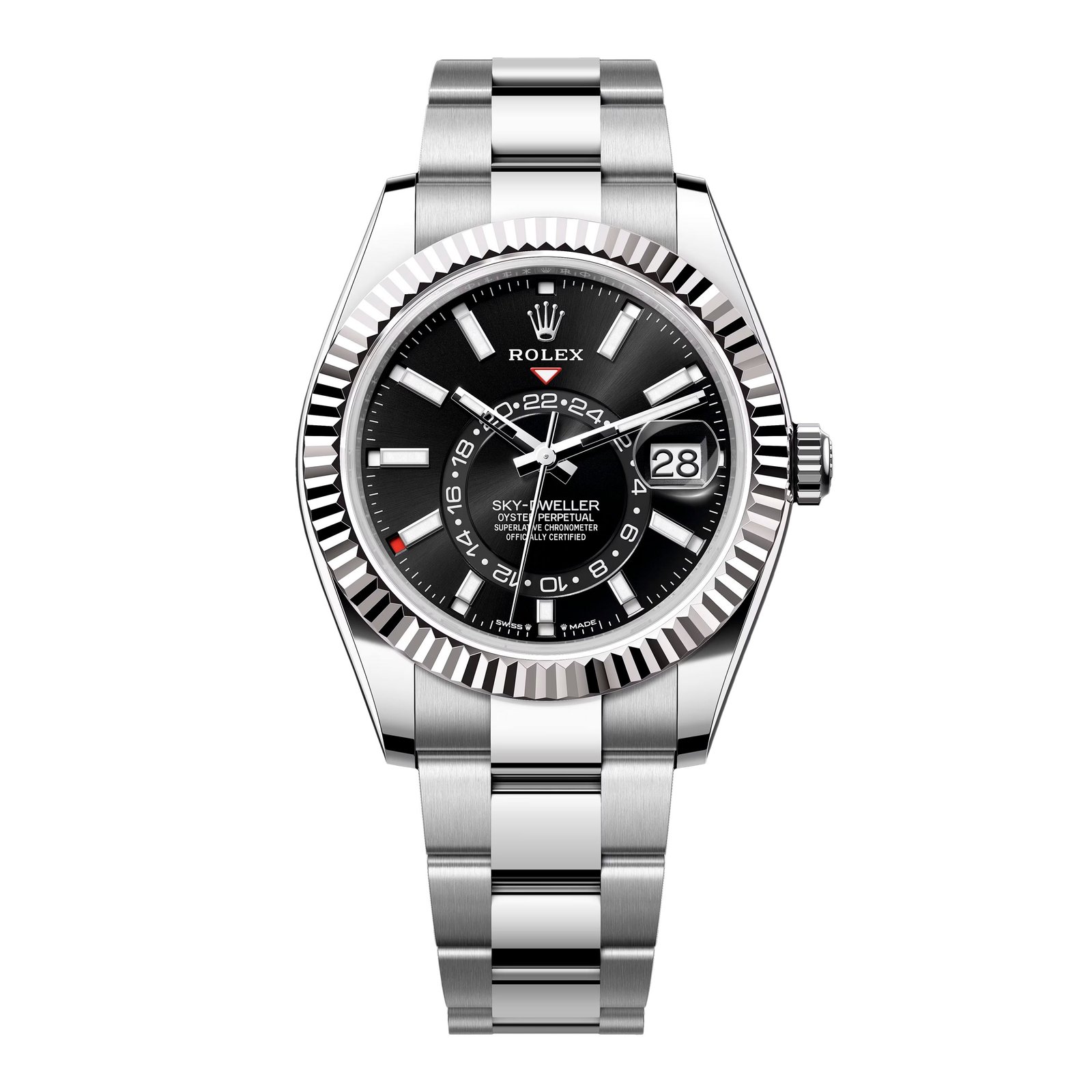 Rolex Sky-Dweller 336934 mostrador preto Relógio Masculino Caixa e Documentos
