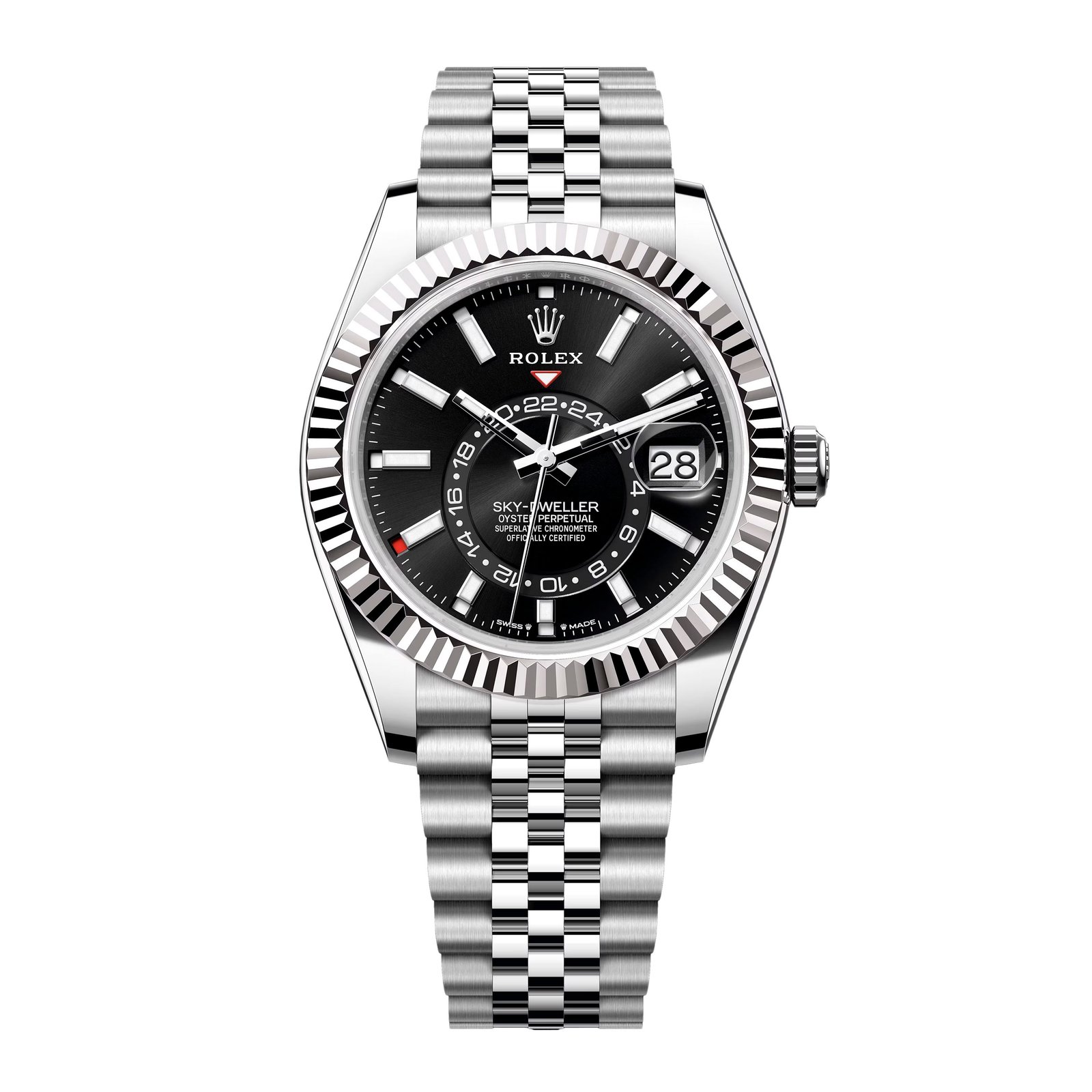 Rolex Sky-Dweller 336934 mostrador preto Relógio Masculino Caixa e Documentos