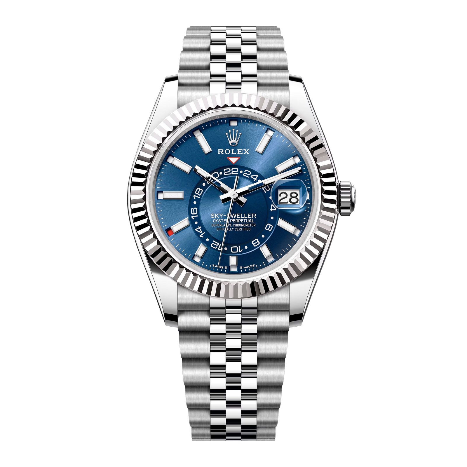 Rolex Sky-Dweller 336934 mostrador azul Relógio Masculino Caixa e Documentos