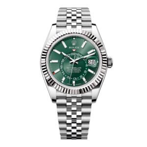 Rolex Sky-Dweller 336934 Green Dial Relógio Masculino Caixa e Documentos
