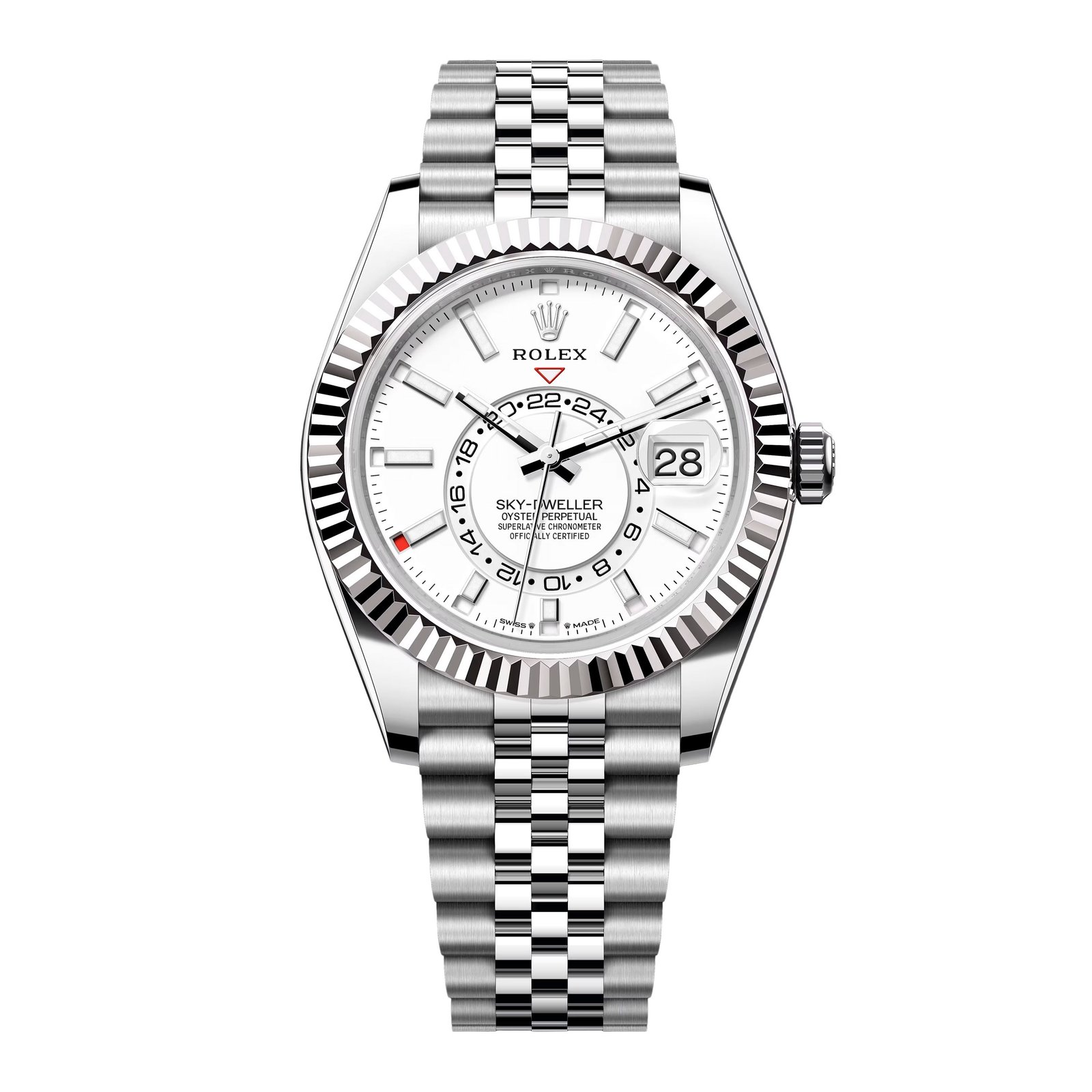 Rolex Sky-Dweller 336934 mostrador branco Relógio Masculino Caixa e Documentos
