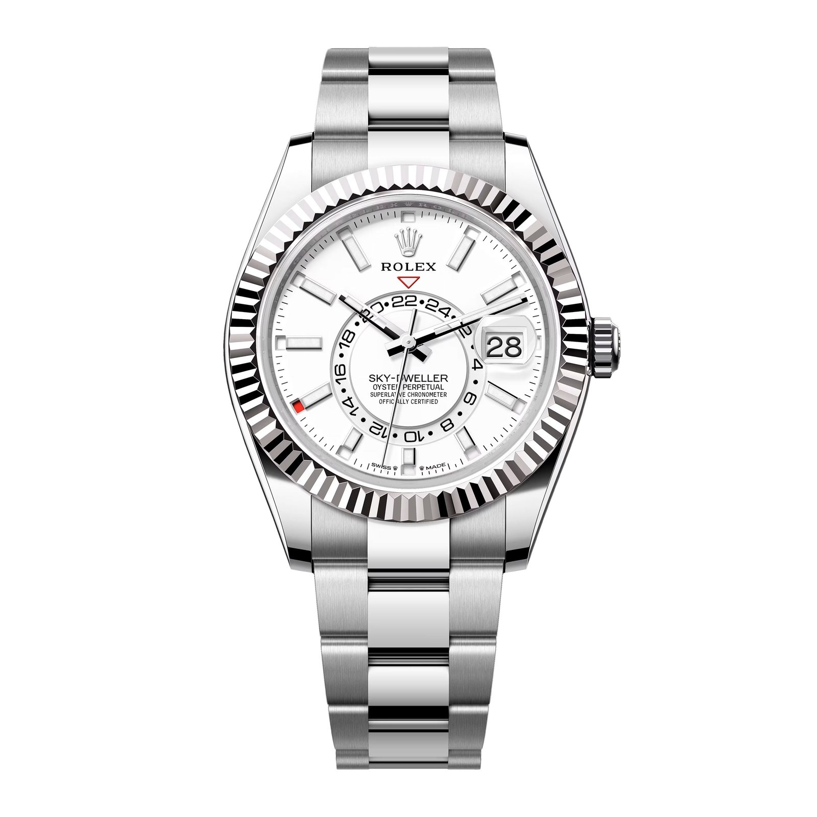 Rolex Sky-Dweller 336934 mostrador branco Relógio Masculino Caixa e Documentos