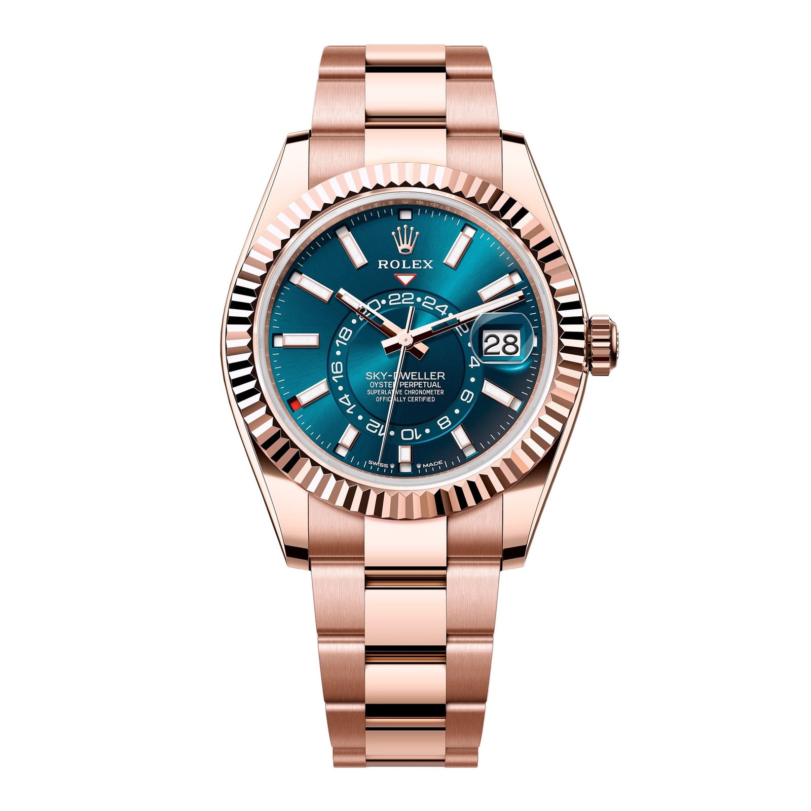 Rolex Sky-Dweller 336935 mostrador azul Relógio Masculino Caixa e Documentos