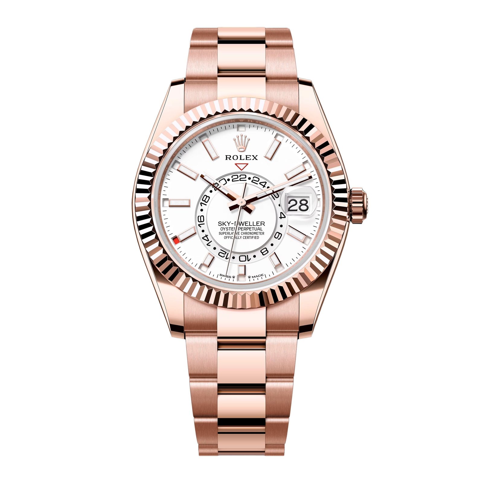 Rolex Sky-Dweller 336935 mostrador branco Relógio Masculino Caixa e Documentos