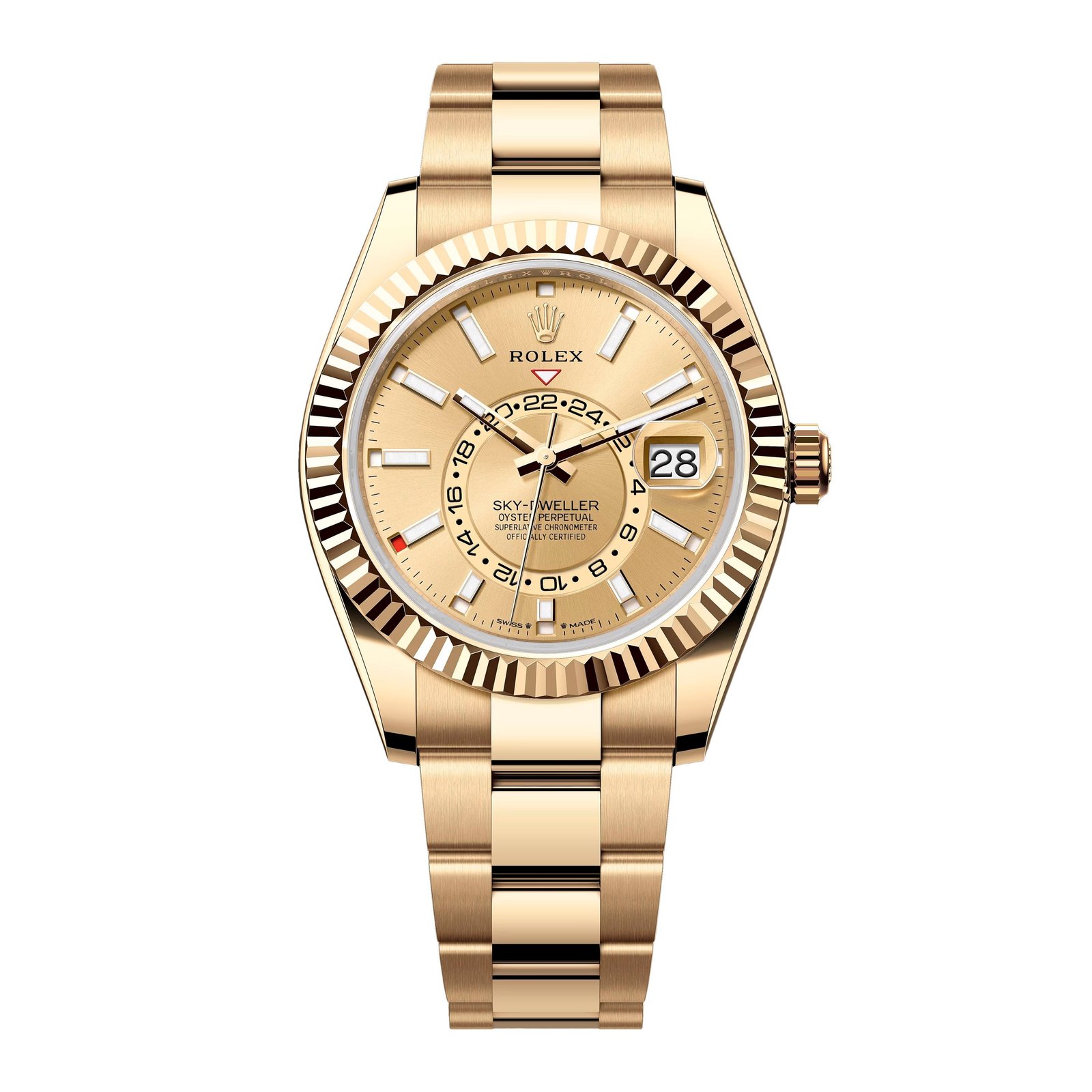 Rolex Sky-Dweller 336938 mostrador champagne Relógio Masculino Caixa e Documentos