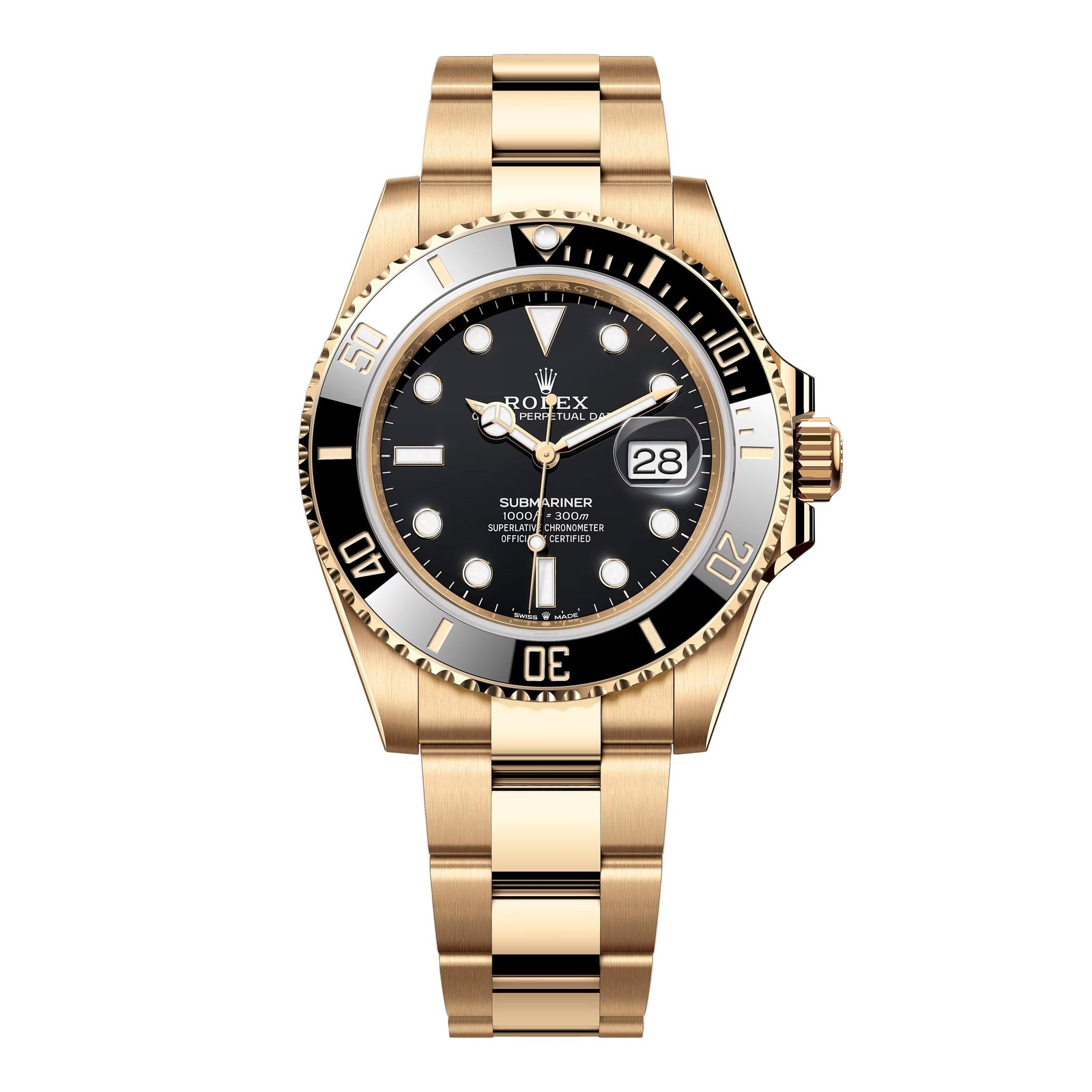 Rolex Submariner 126618LN mostrador preto 18k ouro amarelo Relógio Masculino Caixa e Documentos