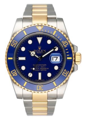 Rolex Submariner Date 116613LB mostrador azul Relógio Masculino Caixa e Documentos