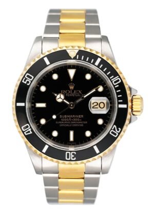 Rolex Submariner Date 16613 mostrador preto Relógio Masculino Caixa e Documentos