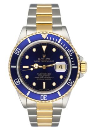 Rolex Submariner Date 16613 mostrador azul Relógio Masculino Caixa e Documentos
