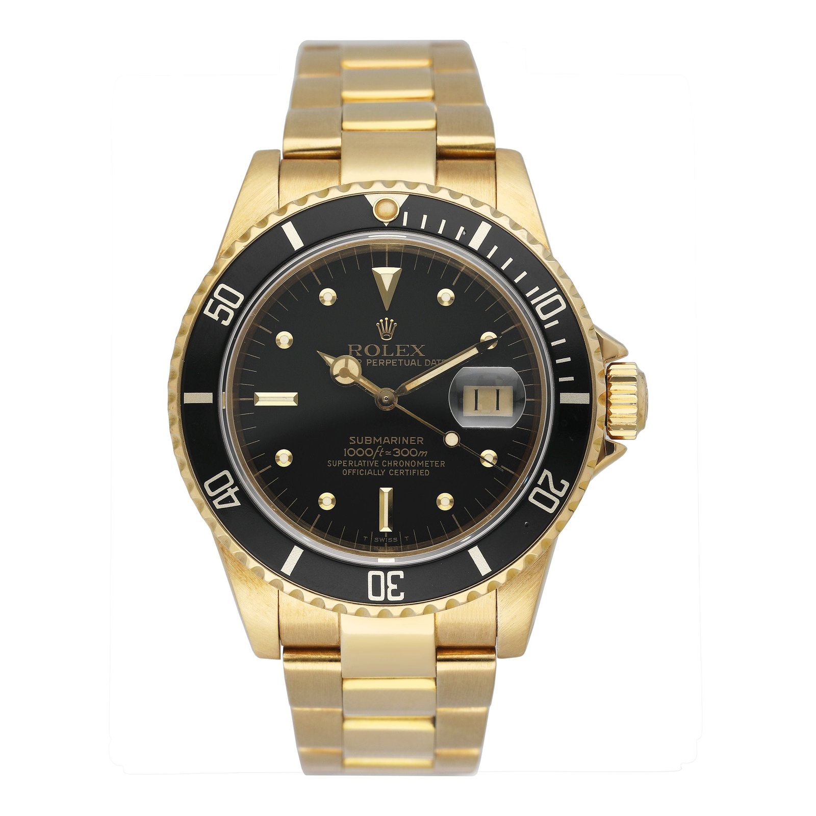 Rolex Submariner Date 16808 Black Nipple Dial Relógio Masculino Caixa e Documentos