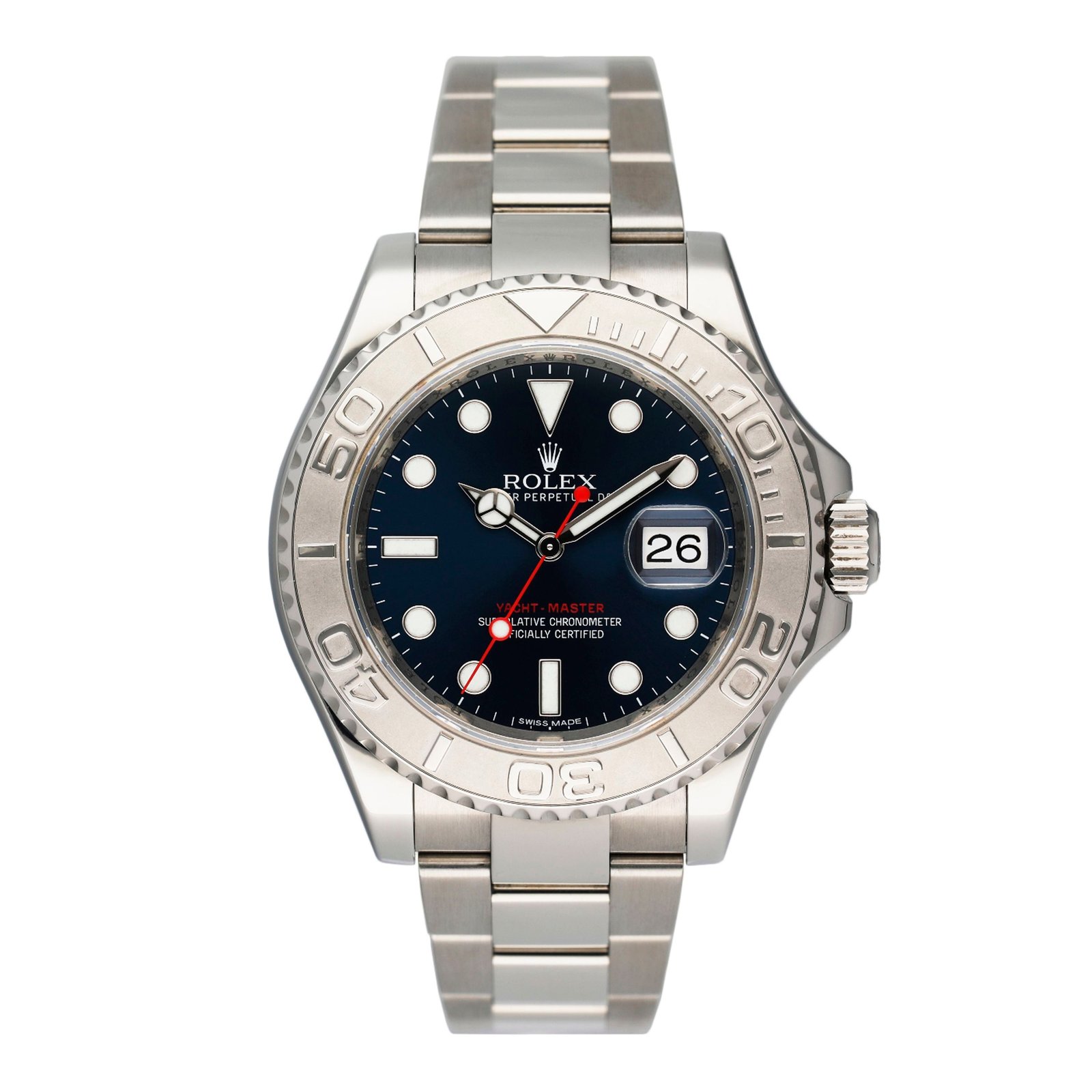 Rolex Yacht-Master 116622 mostrador azul Relógio Masculino