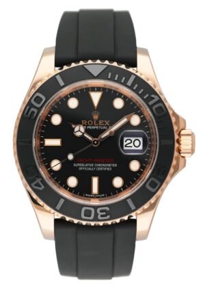 Rolex Yacht-Master 116655 mostrador preto 18k ouro rosa Relógio Masculino