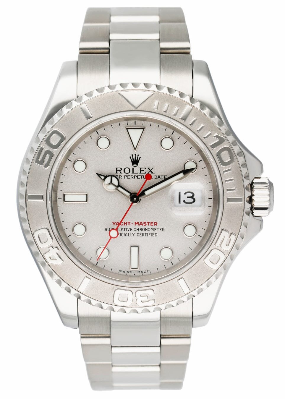 Rolex Yacht Master 16622 Platinum Bezel Relógio Masculino Caixa e Documentos