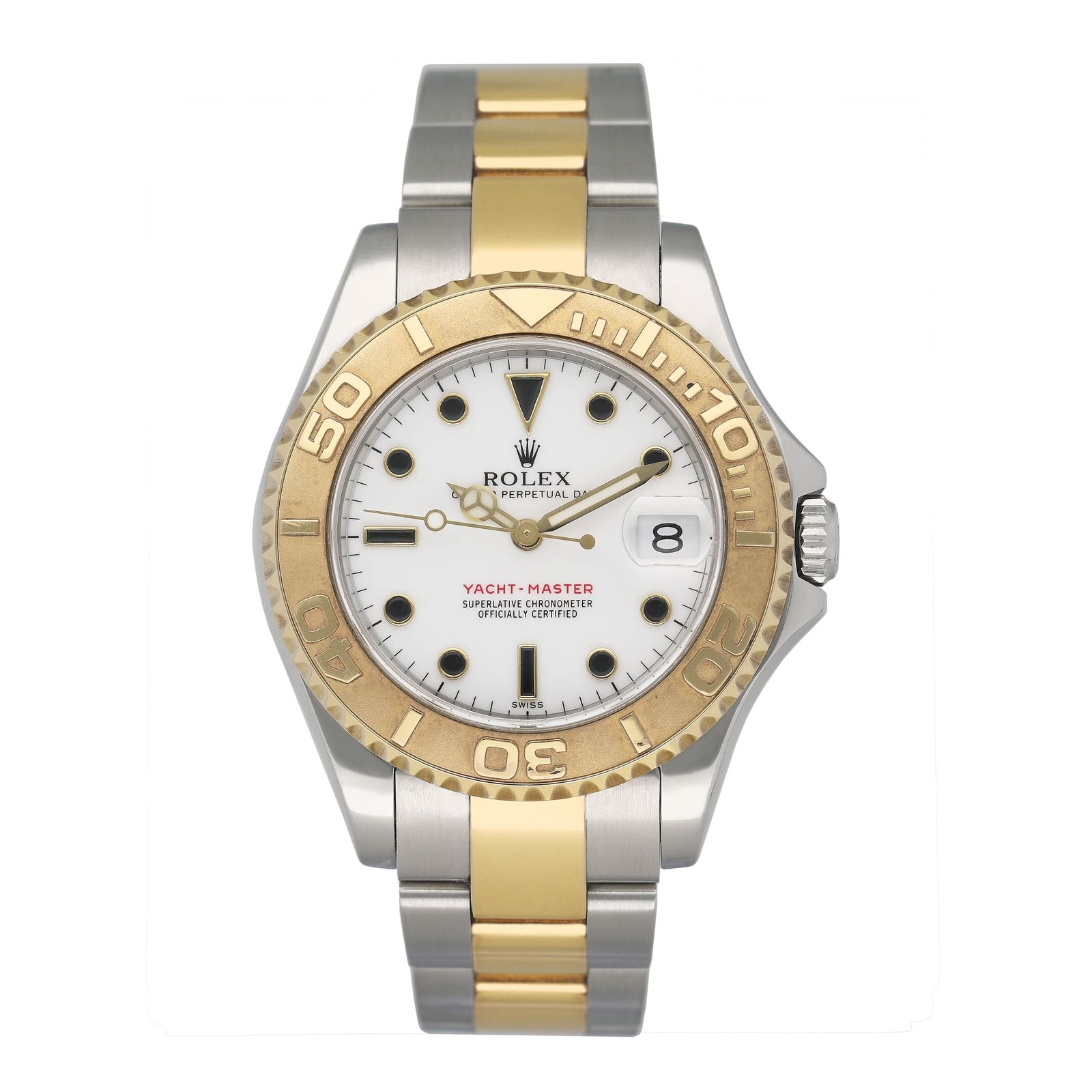 Rolex Yacht-Master 168623 mostrador branco Two-Tone Relógio Feminino