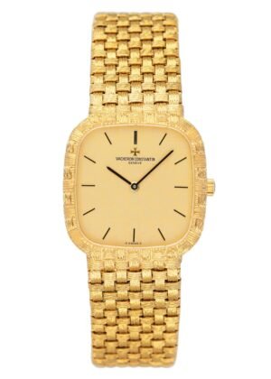 Vacheron Constantin 39047 mostrador champagne 18k ouro amarelo Relógio Masculino