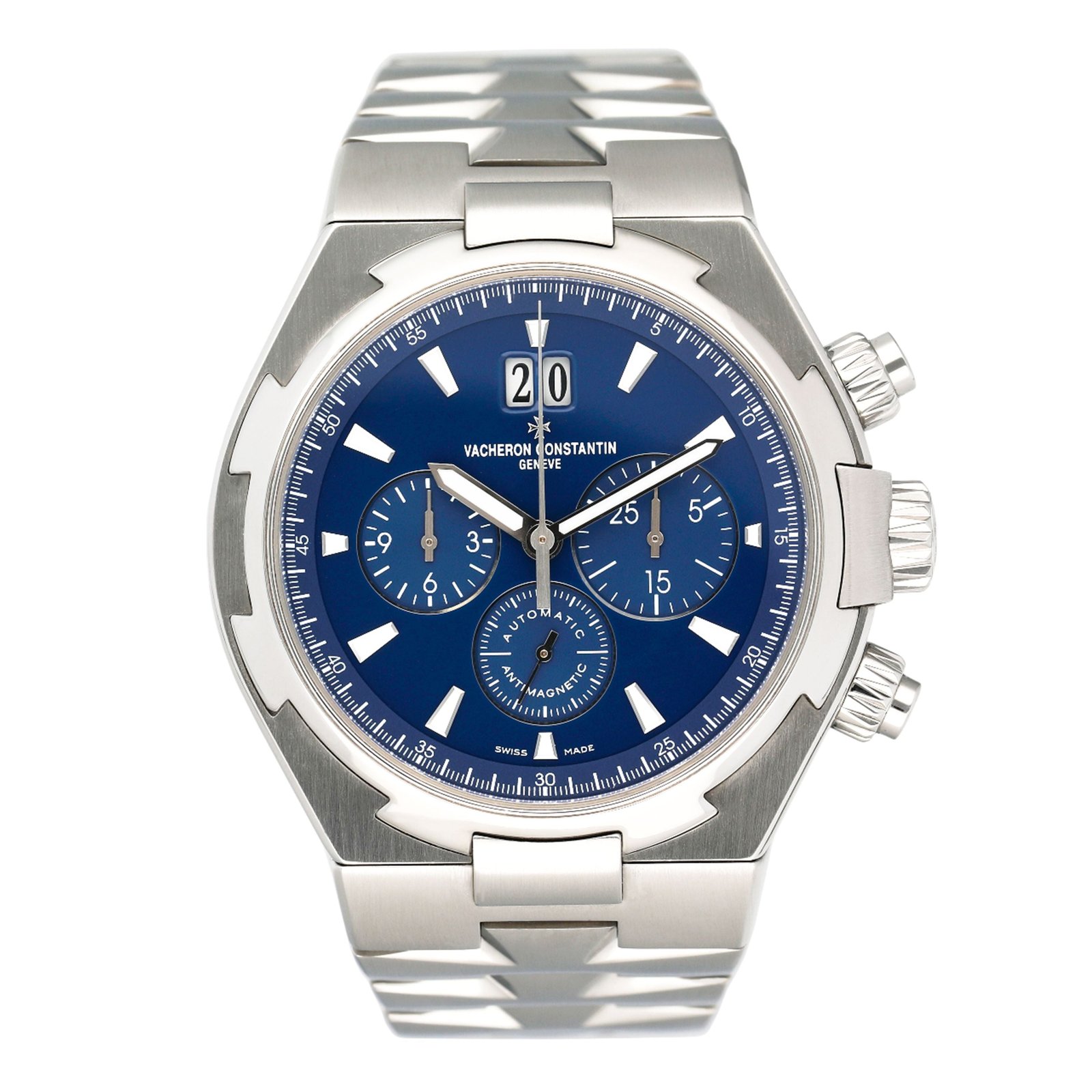 Vacheron Constantin Overseas 49150 mostrador azul Relógio Masculino Caixa e Documentos