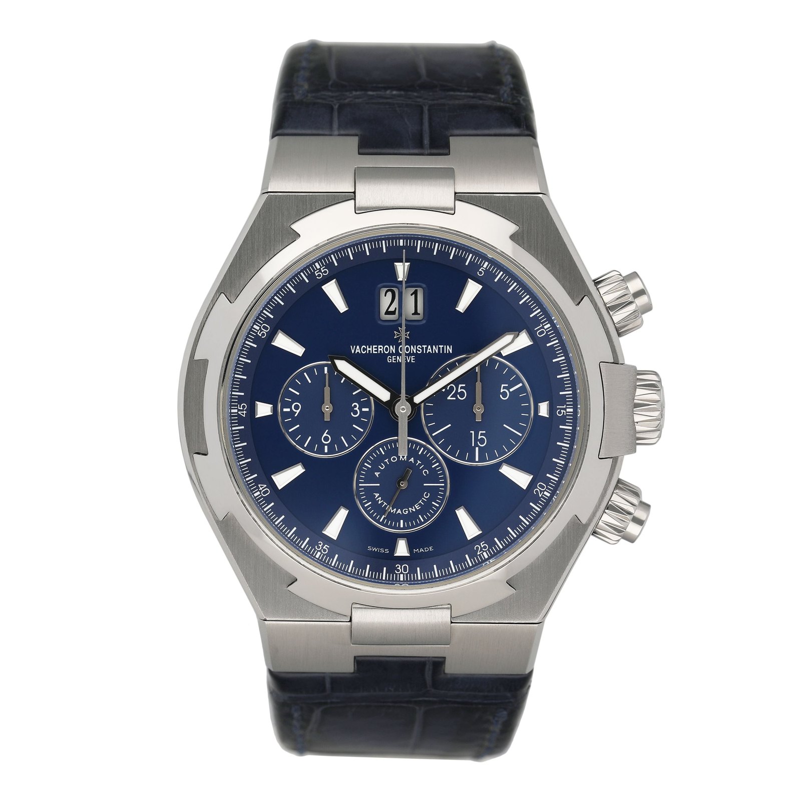 Vacheron Constantin Overseas 49150 mostrador azul Relógio Masculino Papers